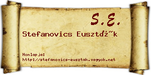 Stefanovics Euszták névjegykártya